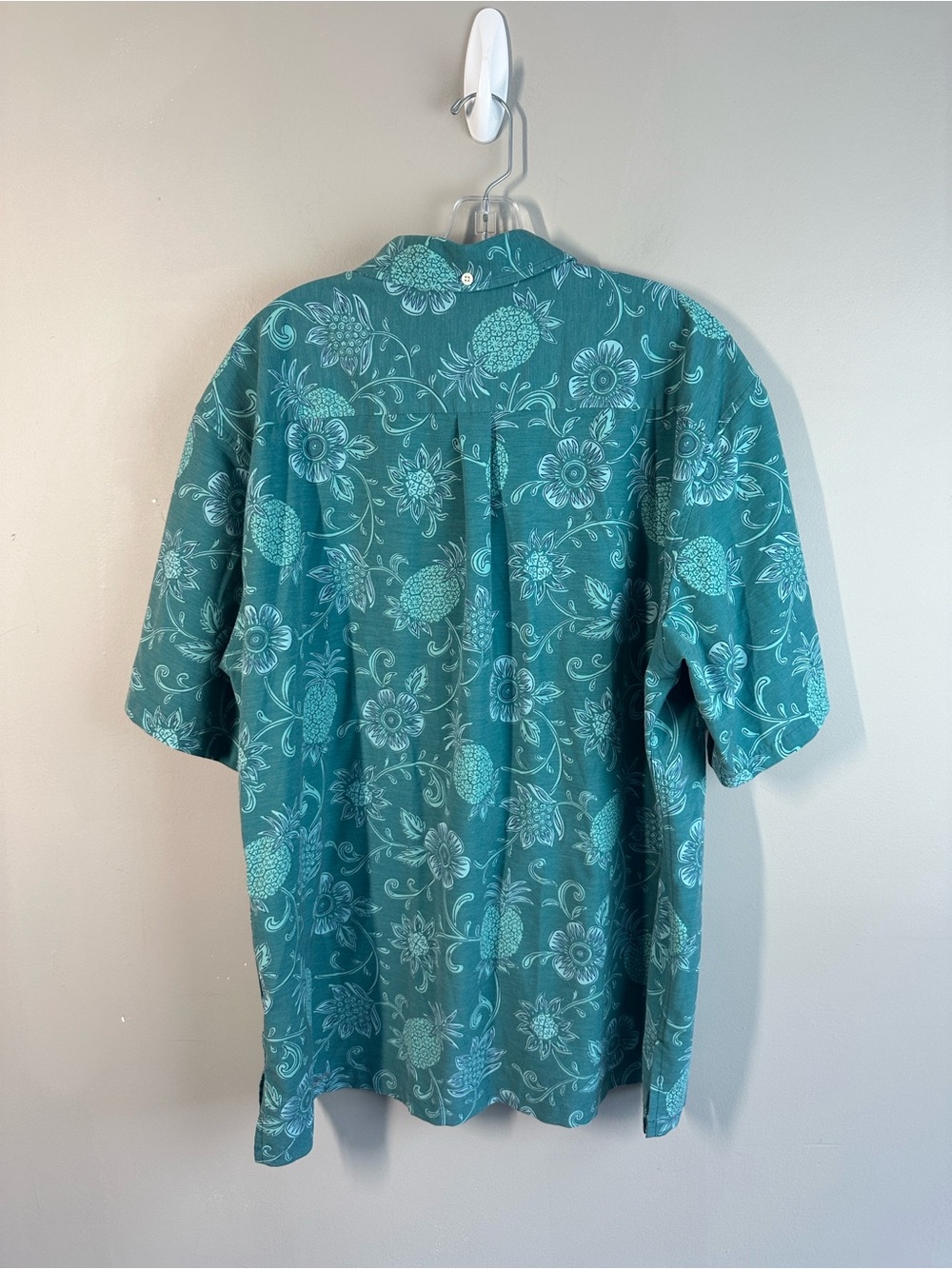 Reyn Spooner Joe Kealoha Pineapple Floral Aloha Shirt Teal Size XL - Picture 2 of 14